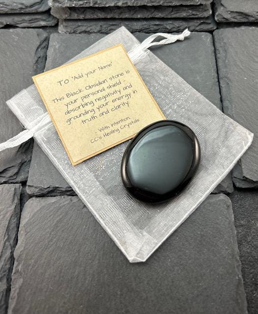 Personalized Gift Crystal Worry Stone Gift Card for Friends Thumb Stone Smooth Tumbled Crystal for Meditation Yoga , Stress, Anxiety Relief
