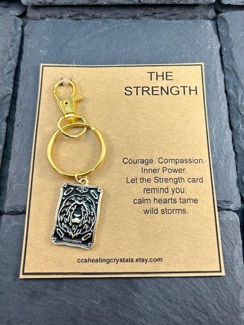 Tarot Card Keychain with Gift Card The Sun, Moon, Star, Death Card & More Gold Finish  Inspirational Tarot Gift , Purse Charm Backpack Charm