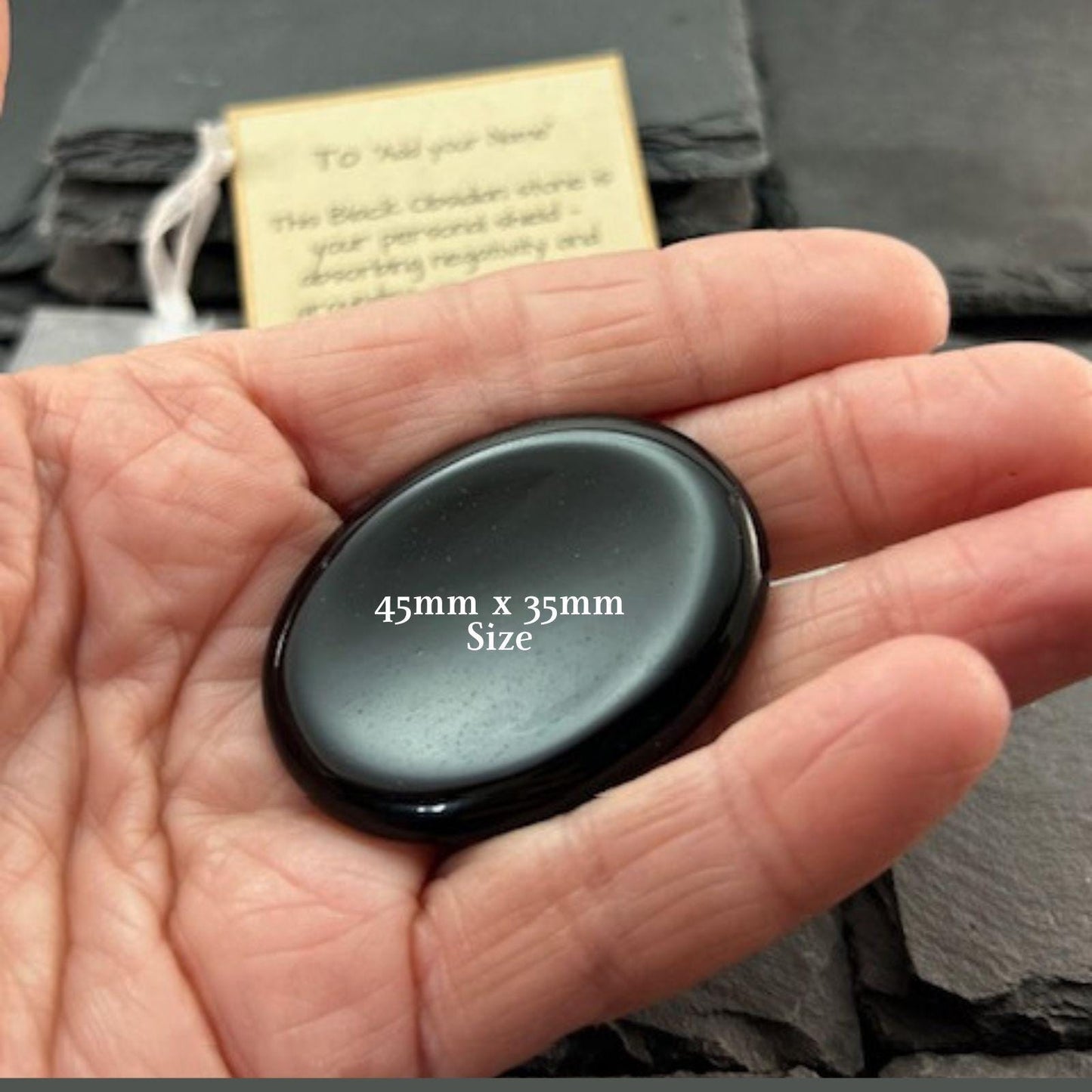 Personalized Gift Crystal Worry Stone Gift Card for Friends Thumb Stone Smooth Tumbled Crystal for Meditation Yoga , Stress, Anxiety Relief