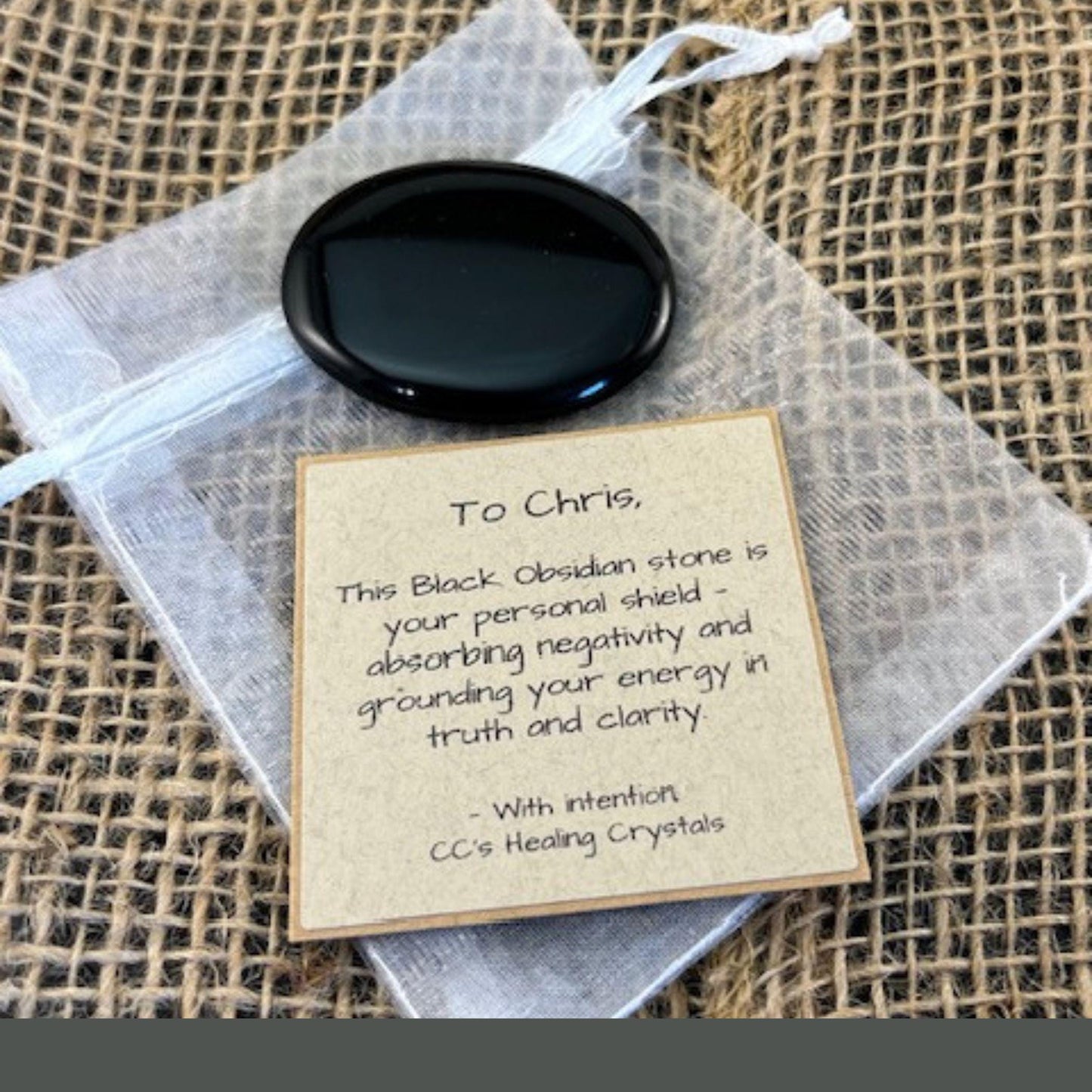 Personalized Gift Crystal Worry Stone Gift Card for Friends Thumb Stone Smooth Tumbled Crystal for Meditation Yoga , Stress, Anxiety Relief