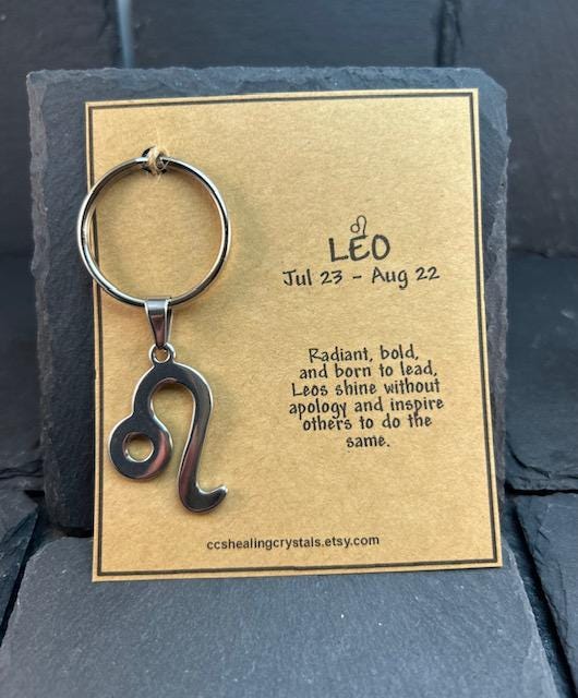 Cancer Zodiac Keychain Purse Bag Charm Gift Stainless Steel Pendant Handmade Message Card Astrology Sign Keyring  for Cancer Woman or Man