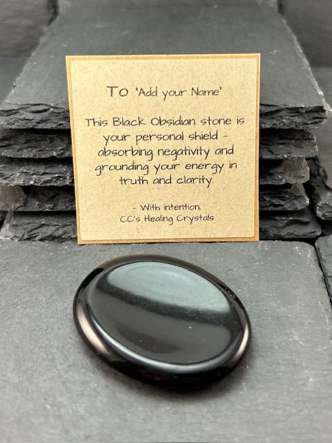 Personalized Gift Crystal Worry Stone Gift Card for Friends Thumb Stone Smooth Tumbled Crystal for Meditation Yoga , Stress, Anxiety Relief
