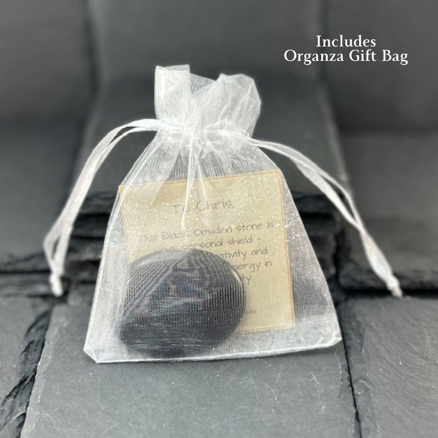Personalized Gift Crystal Worry Stone Gift Card for Friends Thumb Stone Smooth Tumbled Crystal for Meditation Yoga , Stress, Anxiety Relief