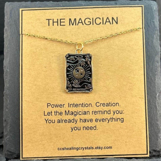 Tarot Card Necklace for Women Men, Tarot Card Gift ,The Magician ,The Lovers The Sun, The Star,Justice Card ,Witchy Gift ,Tarot Card Lovers