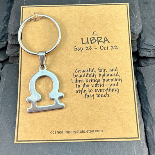 LIBRA zodiac Keychain Gift for LIBRA Man Woman Personalized Leo gift for astrology lovers purse charm July August Birthday Gift keychain