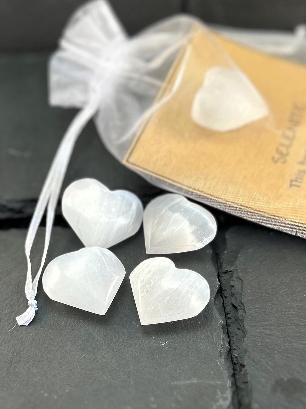 Funny Spiritual Gift Selenite Heart Crystal Energy Cleansing Crystal Heart Protection  Healing Crystal Gift for Friends Cute Healing Crystal