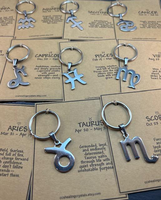 Leo zodiac Keyring Gift for LEO Man Woman Personalized Leo gift for astrology lovers July August Birthday Gift keychain gift for best friend