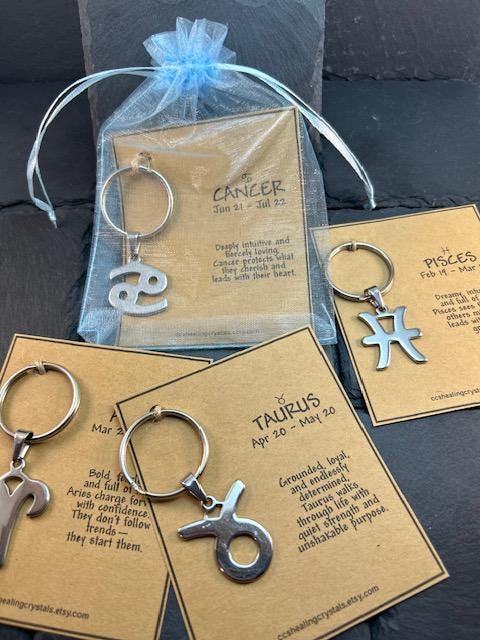 Leo zodiac Keyring Gift for LEO Man Woman Personalized Leo gift for astrology lovers July August Birthday Gift keychain gift for best friend