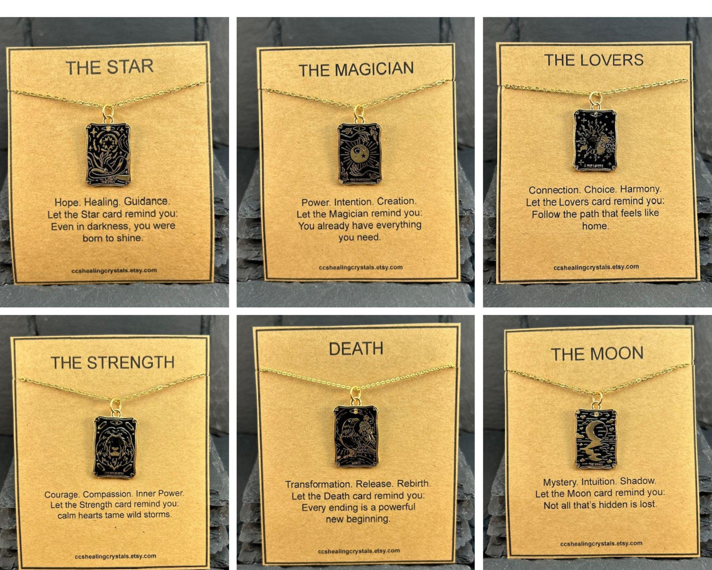 Gold Tarot Card Necklace for Women Men, Tarot Card Gift ,The Magician ,The Lovers The Sun , Justice Card , Witchy Gift ,Tarot Card Lovers